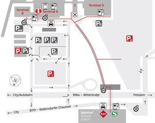Carte du terminal et de l'aeroport Berlin Schonefeld (SXF)