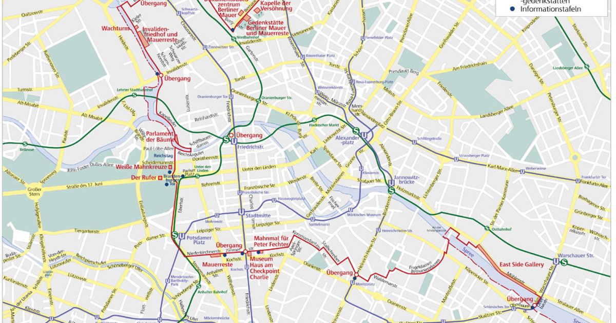 Plan Et Carte De La Localisation Du Mur De Berlin
