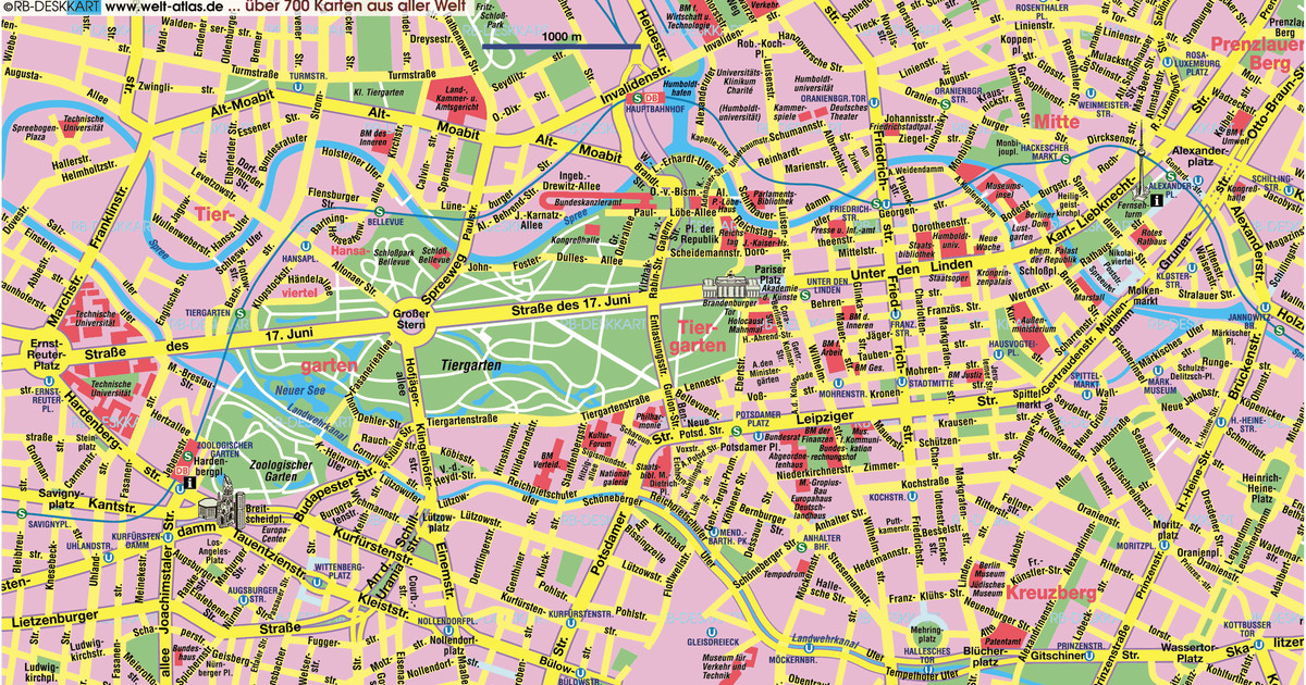 Plan et carte touristique de Berlin monuments et circuits