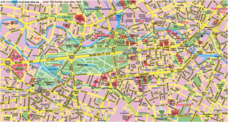 Carte touristique des musÃ©es, lieux touristiques, sites touristiques, attractions et monuments de Berlin