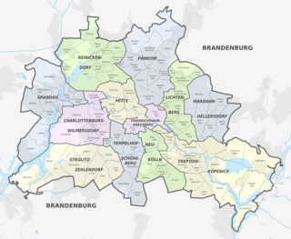 Carte des quartiers, districts et arrondissements de Berlin