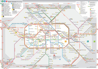 Carte du reseau du train de banlieue et s bahn de Berlin