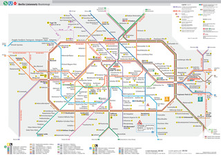 Carte du reseau BVG de metro et u bahn de Berlin